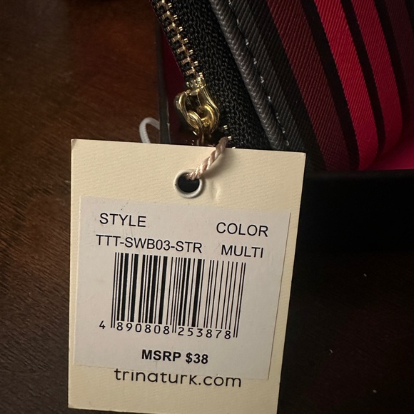 NIB - Trina Turk Multicolor Stripe Coin Purse Card Wallet - Picture 2 of 6